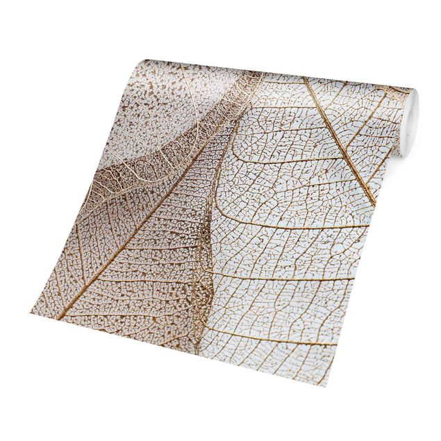 Creme wallpapers Delicate Leaf Structure In Gold