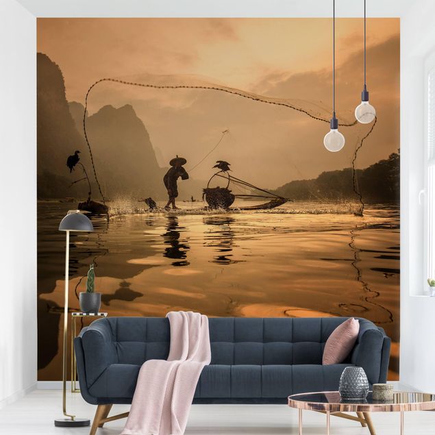 Contemporary wallpaper Fishing At Dawn