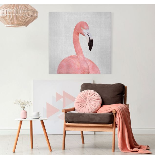 Bird canvas wall art Flamingo Fabian