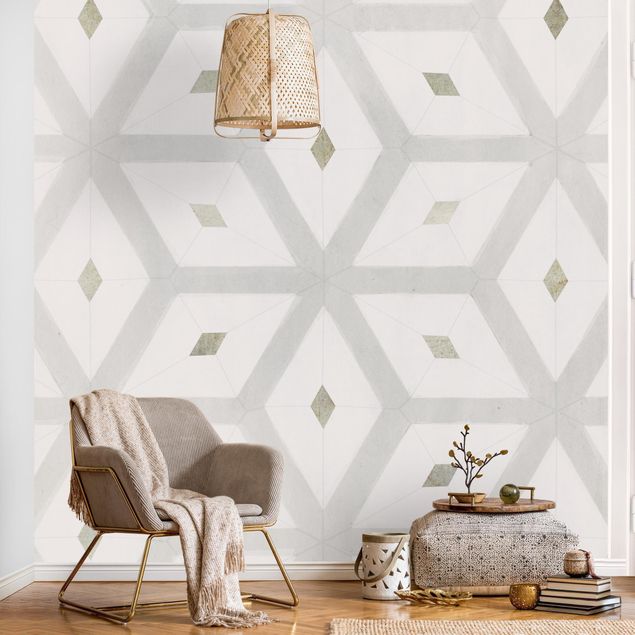 Geometric shapes wallpaper Tiles From Sea Glass