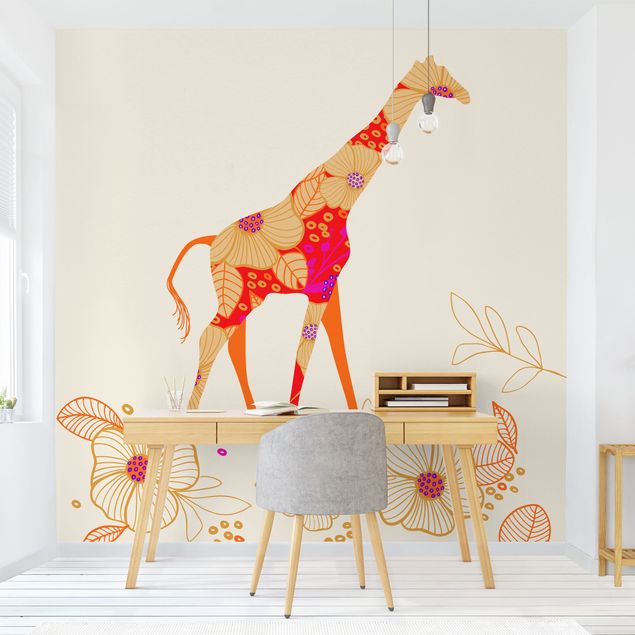 Wallpapers giraffe Floral Giraffe