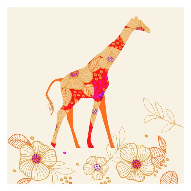 Adhesive wallpaper Floral Giraffe