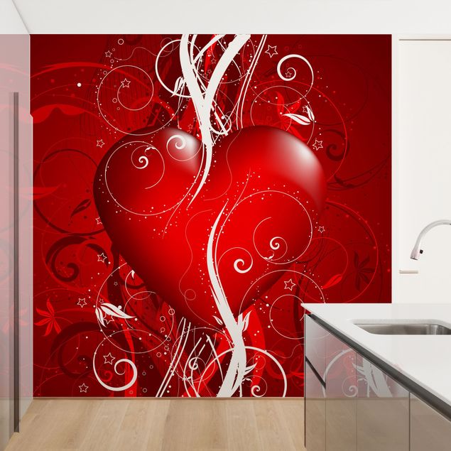 Wallpapers red Floral Heart
