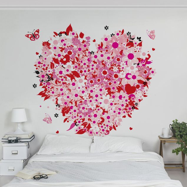 Wallpapers butterfly Floral Retro Heart