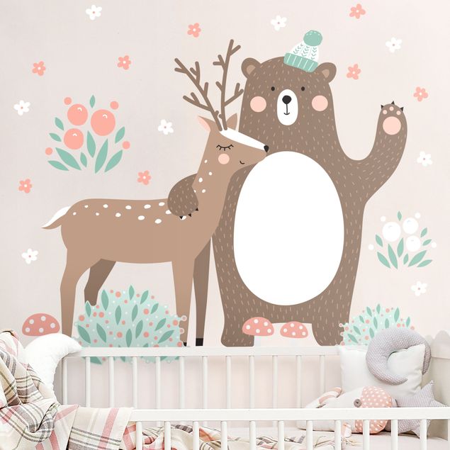 Forest wall decal Forest Friends with Bear and deer