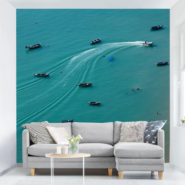 Contemporary wallpaper Anchored Fishing Boats