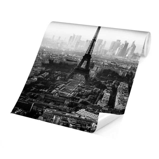 City skyline wallpaper The Eiffel Tower From Above Black And White