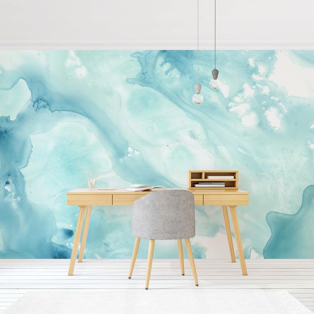 Kitchen Emulsion In White And Turquoise I