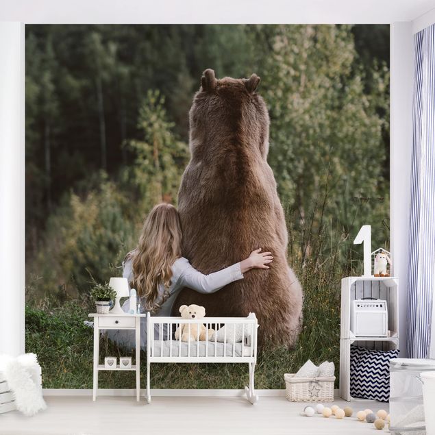 Kitchen Girl With Brown Bear
