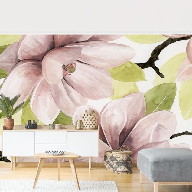Floral wallpaper Magnolia Blushing II