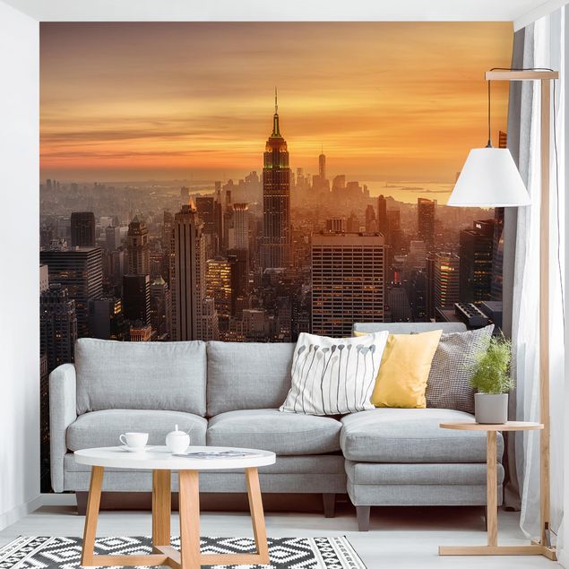 Wallpapers New York Manhattan Skyline Evening