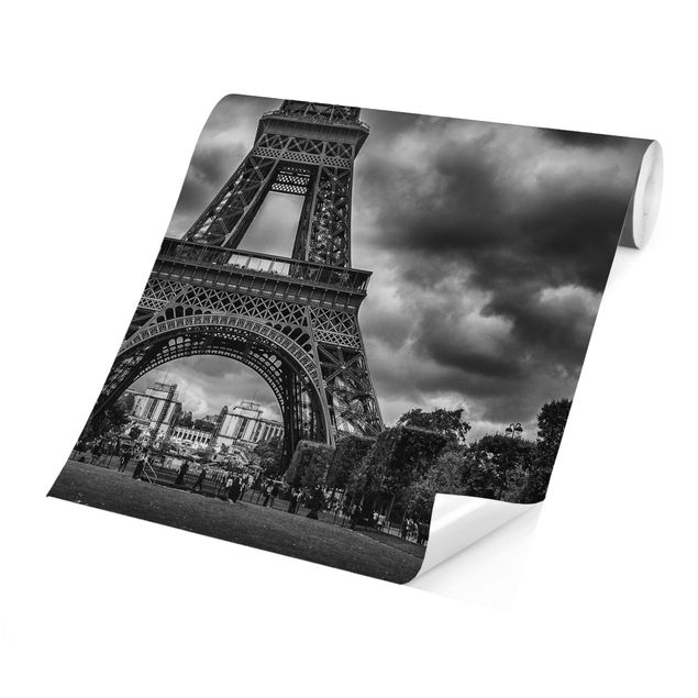 Wallpapers skylines Eiffel Tower In Front Of Clouds In Black And White