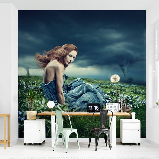 Contemporary wallpaper Woman In Storm