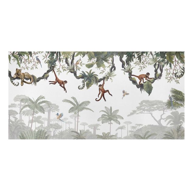Monkey canvas Cheeky monkeys in tropical canopies