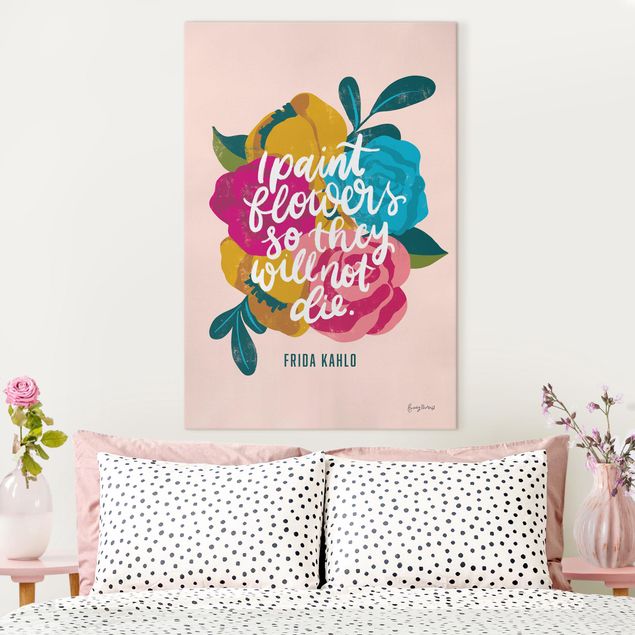 Quote wall art Frida Kahlo quote with flowers
