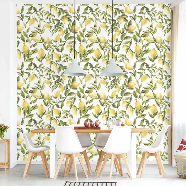 Wallpapers patterns Fruity Lemons With Leaves
