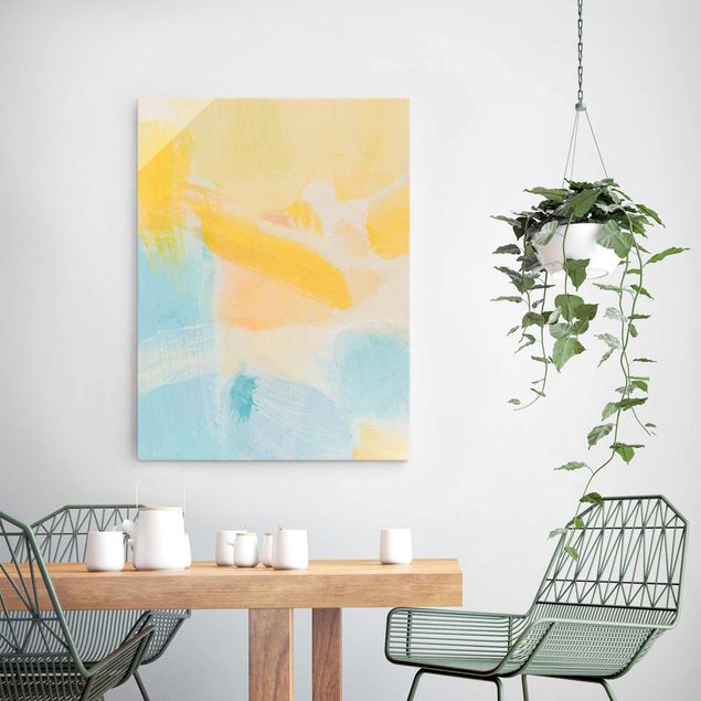 Modern art prints Spring Composition In Yellow and Blue