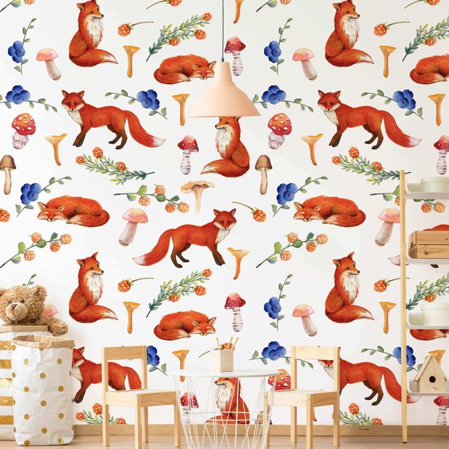 Wallpapers modern Fox With Mushroom Illlustration
