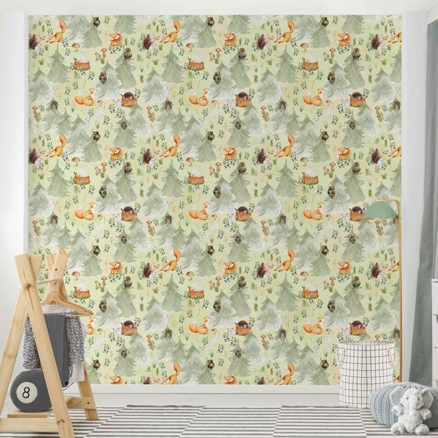 Rainforest wallpaper Fox And Owl With Trees