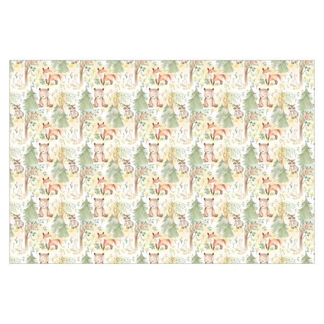 Adhesive wallpaper Fox And Hare With Trees