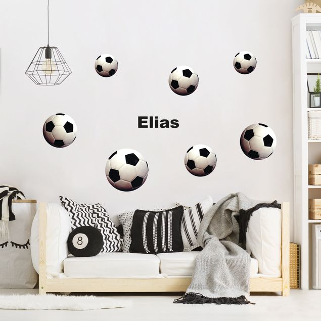 Wall decals quotes Soccer balls set