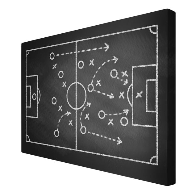 Black and white wall art Football Strategy On Blackboard