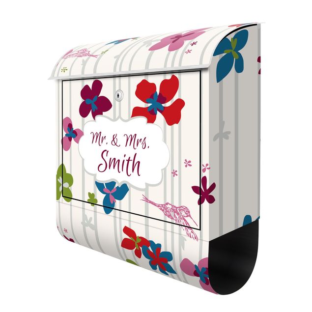 Letterboxes multicoloured Customised text Floral Pattern