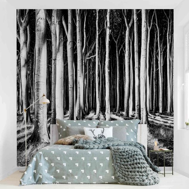 Black and white aesthetic wallpaper Spooky Forest