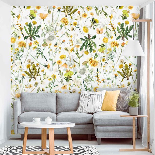 Aesthetic vintage wallpaper Yellow Wild Flowers