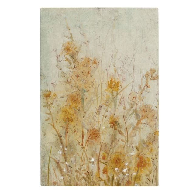 Yellow canvas wall art Yellow Meadow Of Wild Flowers