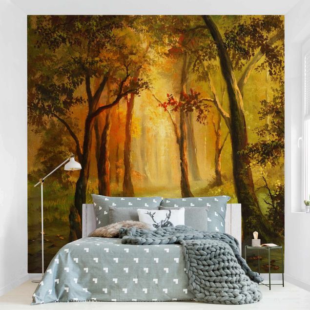 Contemporary wallpaper Painting Of A Forest Clearing