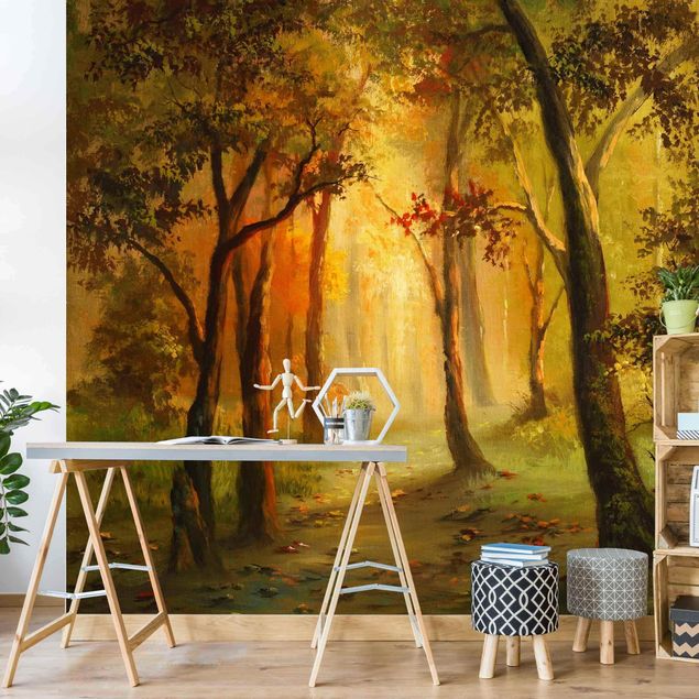 Rainforest wallpaper Painting Of A Forest Clearing
