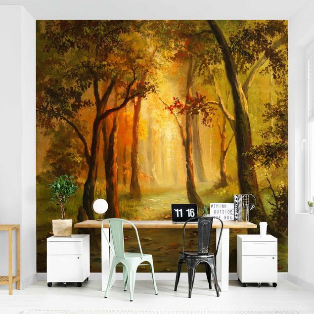 Wallpapers landscape Painting Of A Forest Clearing