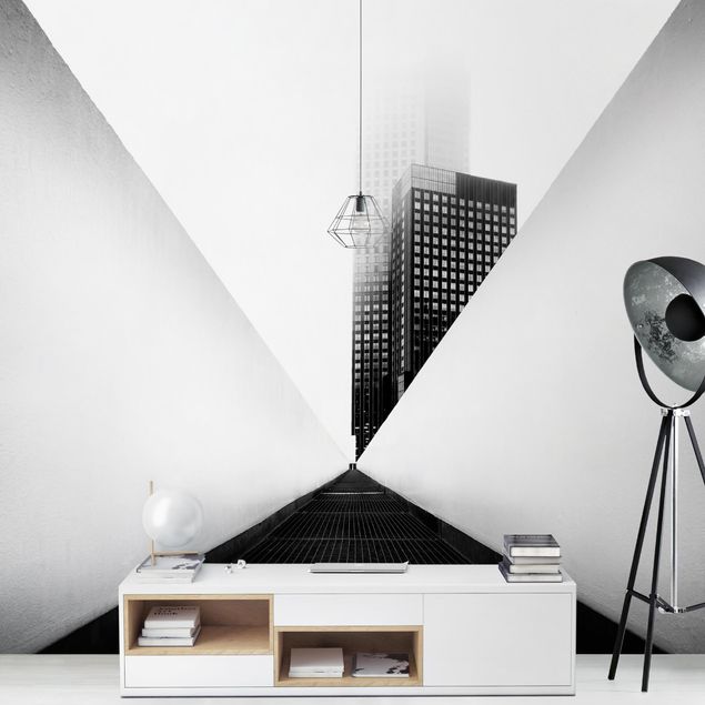 Modern wallpaper designs Geometrical Architecture Study Black And White
