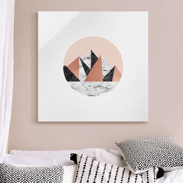 Glass prints mountain Geometrical Landscape In A Circle