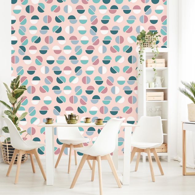 Wallpapers patterns Geometrical Pattern Semicircle In Pastell Colours