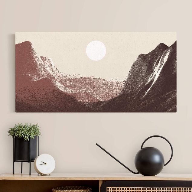 Mountain wall art Dotted Landscape