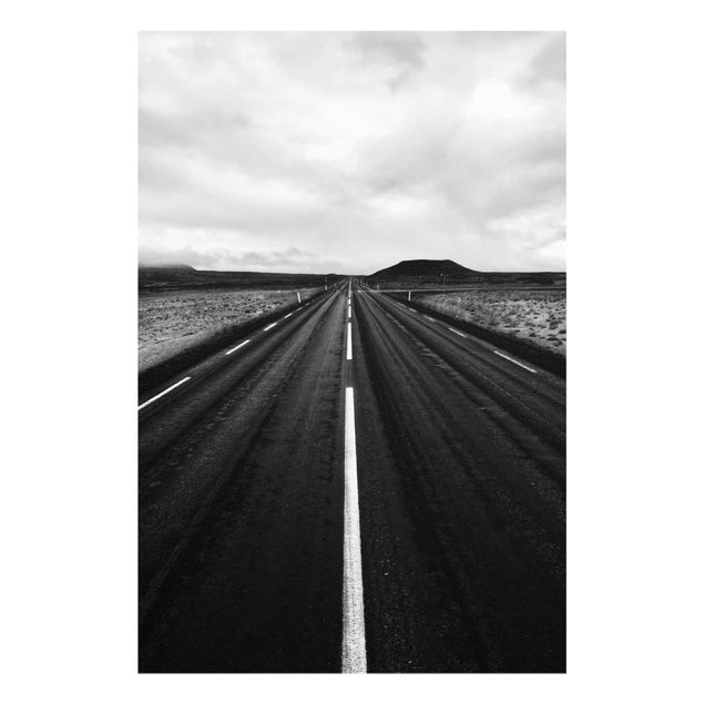 Contemporary art prints Straight Road In Iceland