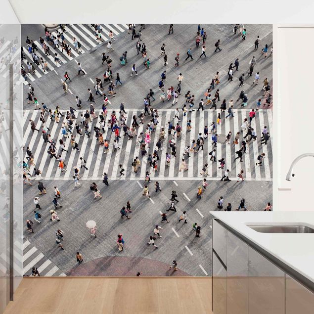 Modern wallpaper designs Shibuya Crossing in Tokyo