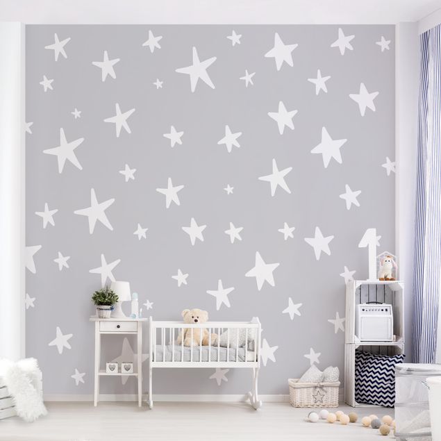 Wallpapers modern Drawn Big Stars Up In Grey Sky