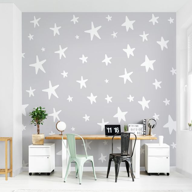 Wallpapers patterns Drawn Big Stars Up In Grey Sky