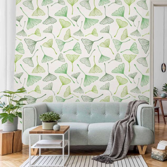 Kitchen Gingko Leaves In Shades Of Green