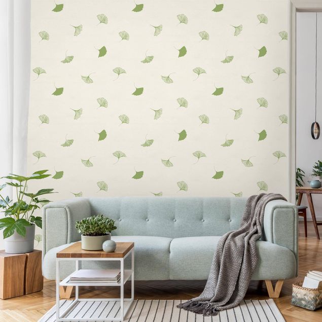 Wallpapers flower Gingko Leaf Pattern In Green