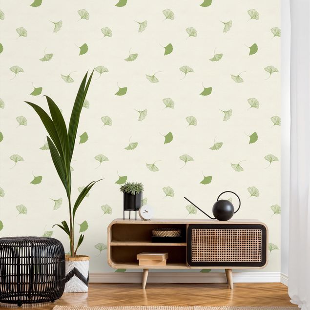 Wallpapers patterns Gingko Leaf Pattern In Green