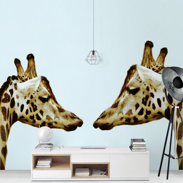 Contemporary wallpaper Giraffes In Love