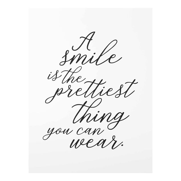 Black and white wall art A Smile Is The Prettiest Thing