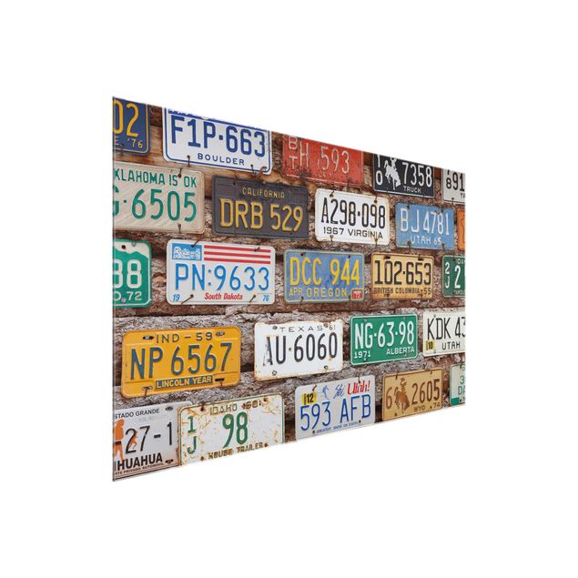 Modern art prints American License Plates On Wood