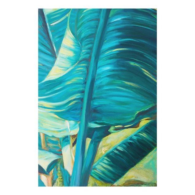 Wall art turquoise Banana Leaf With Turquoise I