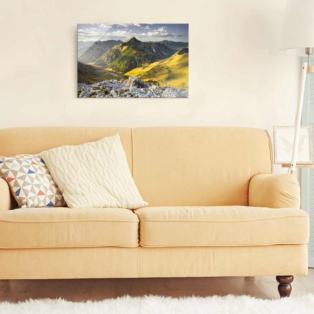 Glass prints mountain Mountains And Valley Of The Lechtal Alps In Tirol