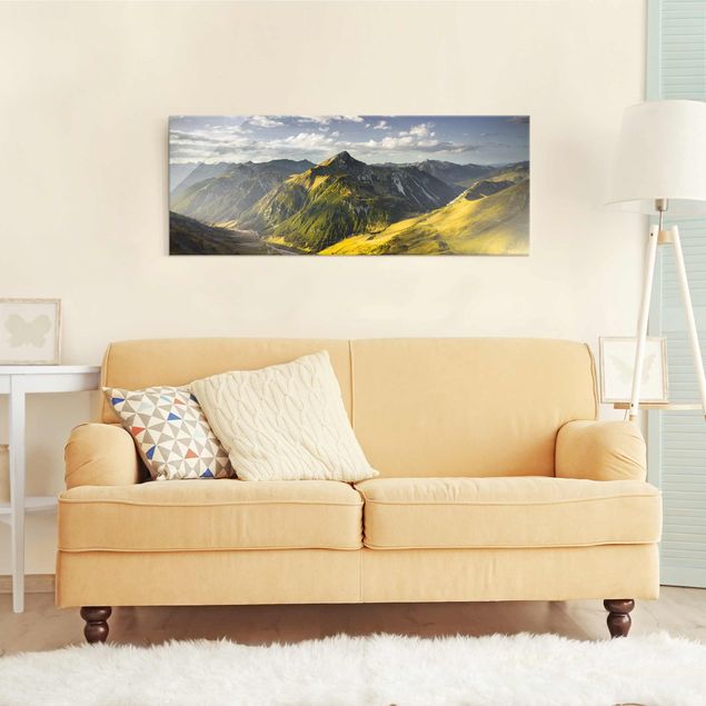 Glass prints mountain Mountains And Valley Of The Lechtal Alps In Tirol